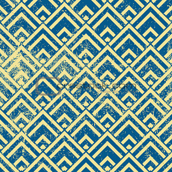 Vintage geometric seamless background, old vector repeat pattern
