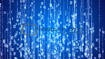 Matrix background on Blue.