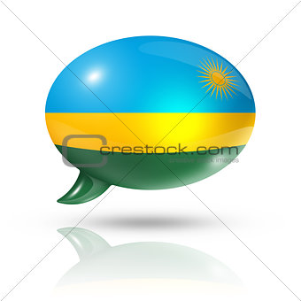 Rwanda flag speech bubble
