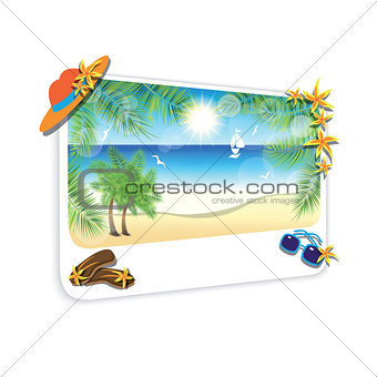 Picture of the sand beach landscape on white background.