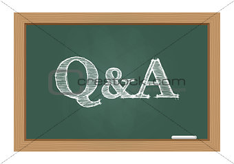 Questions and answers on chalkboard