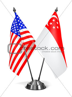 USA and Singapore - Miniature Flags.