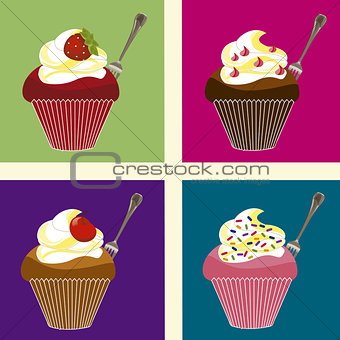 cupcakes colored
