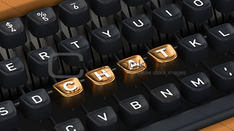 Typewriter buttons with chat word
