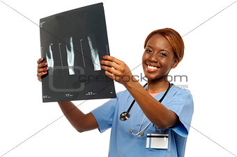 Experienced surgeon reviewing x-ray report