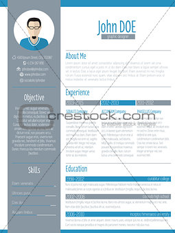 Modern resume cv design with photo