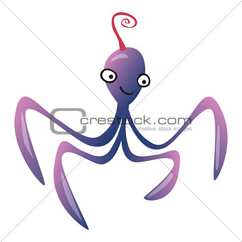 Funny cartoon octopus