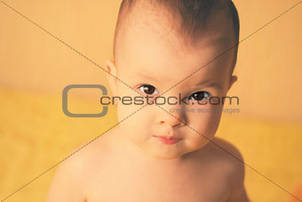 Baby portrait . Child face close-up