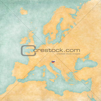 Map of Europe - Slovenia (Vintage Series)
