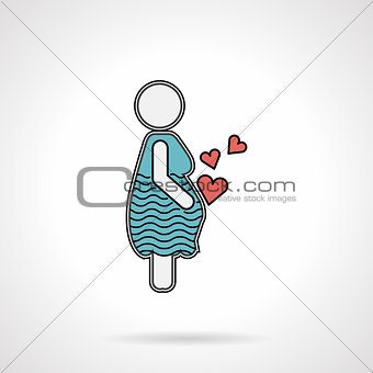 Pregnant woman flat vector icon