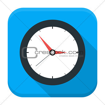 Clock app icon with long shadow