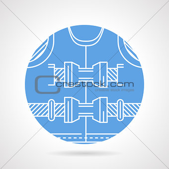 Round blue vector icon for lifejacket