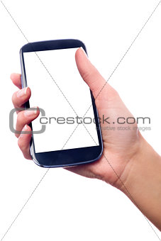 Hand holding a smartphone
