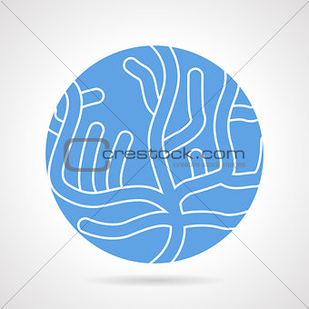 Sea coral round vector icon