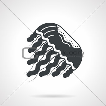 Black silhouette vector icon for jellyfish