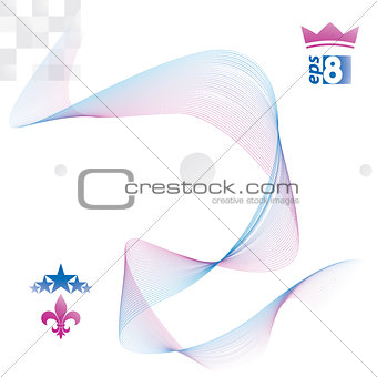 Creative 3d delicate background with abstract flowing lines. Aer
