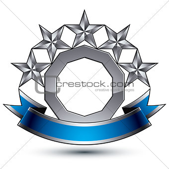 Vector classic emblem isolated on white background. Aristocratic