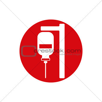 Blood transfusion vector icon isolated.