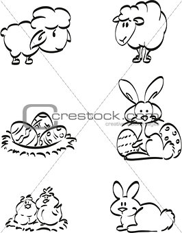Easter symbol icons