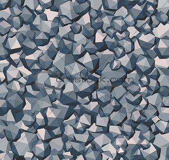 stone rock polygonal abstract shape in gray blue
