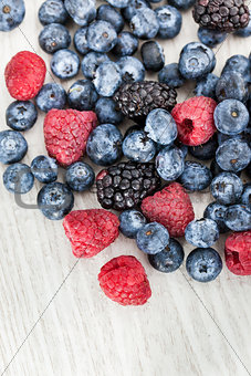 Fresh blueberry, blackberry and raspberry 