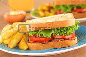 BLT Sandwich with French Fries