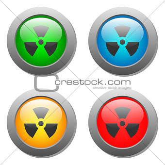 Radioactivity icon  on buttons set