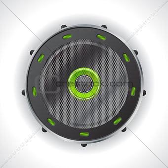 Cool speaker design with green leds