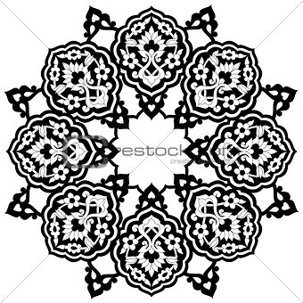 black artistic ottoman pattern series seventy nine