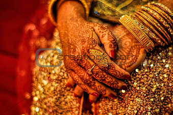 Henna on brides hands