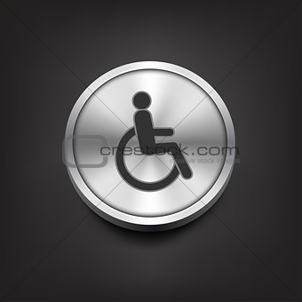 Disabled icon on silver button