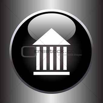 Museum flat simple icon on black button