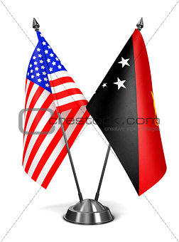 USA and Papua New Guinea - Miniature Flags.