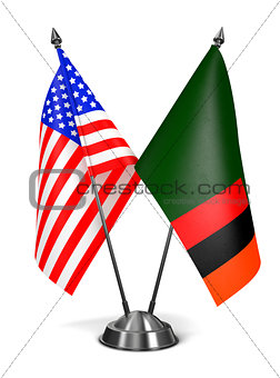 USA and Zambia - Miniature Flags.