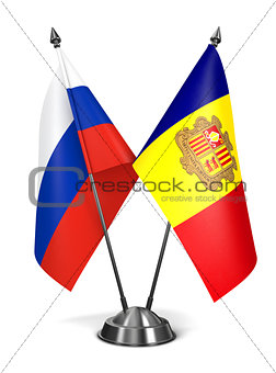 Russia and Andorra - Miniature Flags.