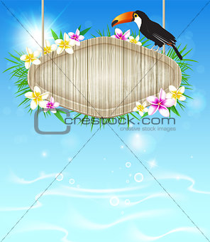 Tropical background with toucan
