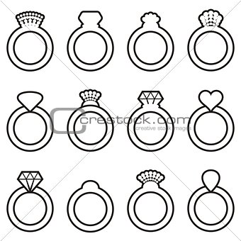 Wedding ring icons 