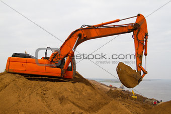 Excavator at Work - Stock Image