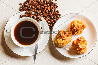 Scone bread and a cup of coffee