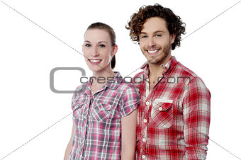 Young couple wearing stylish shirts