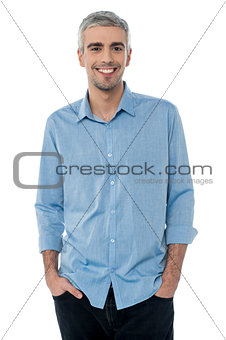 Casual shot of smiling mature businessman