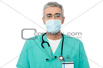 Male doctor with face mask