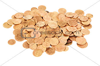 USSR old coins isolated on white