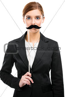 Beautiful woman with a moustache