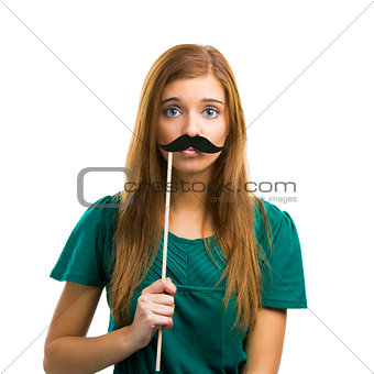 Girl with Mustache 