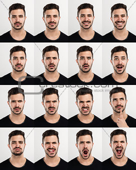 Man in different moods