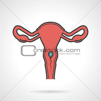 Uterine flat color vector icon
