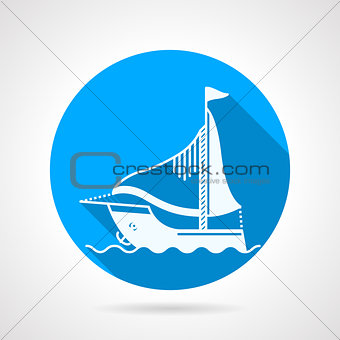 Sea yacht round vector icon