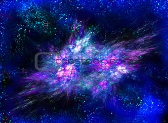 Cosmic explosion bright lilac mysterious gas