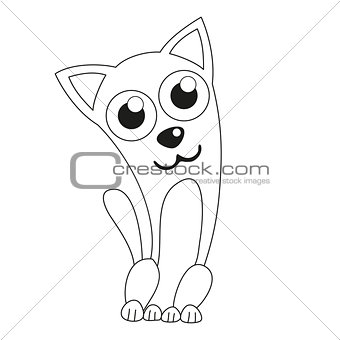 Illustration of cute dog like chihuahua, coloring book page
